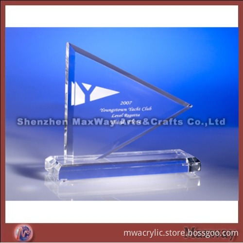 Clear Small Flag Acrylic Award